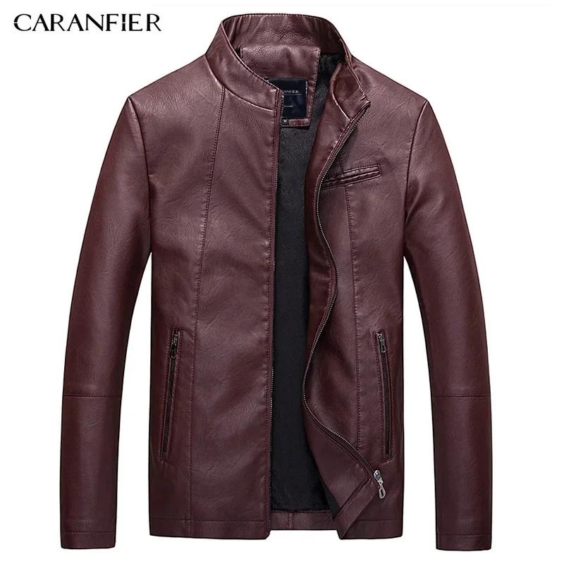 CARANFIER hommes vestes en cuir manteaux d'hiver