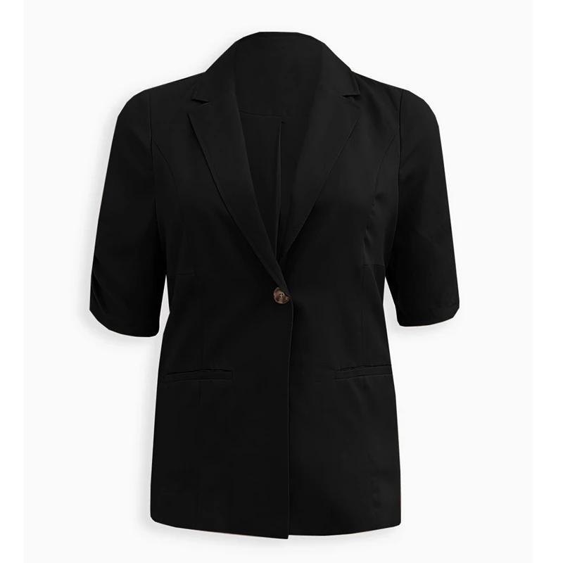 Blazer élégant à manches mi-froncées pour femmes