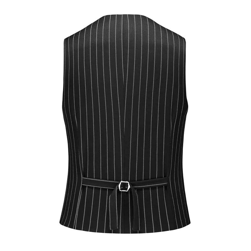 Gilet de costume à rayures rouges pour hommes