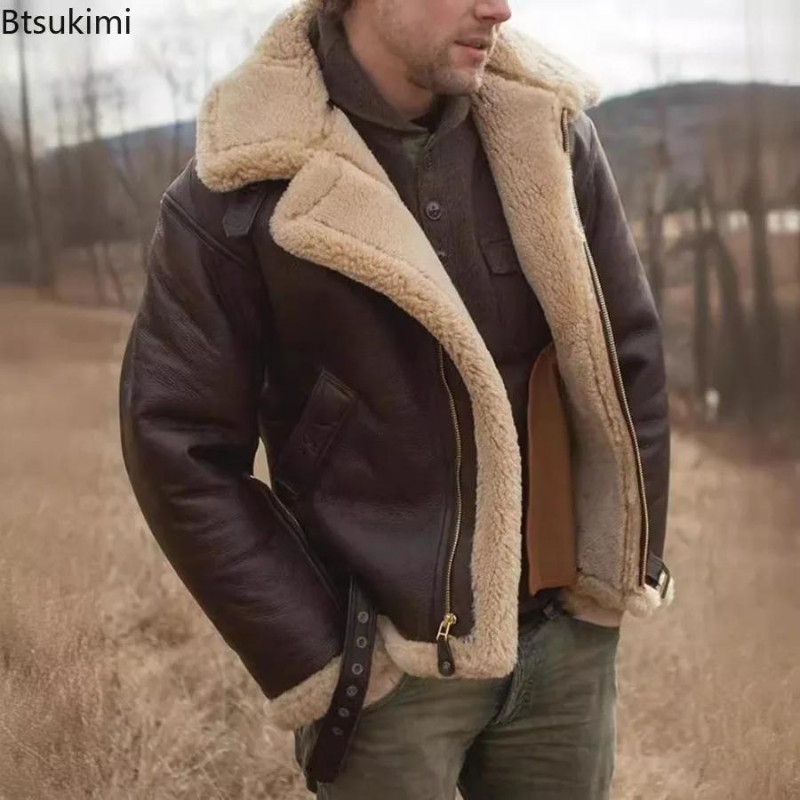 Vestes d'hiver en cuir pour hommes