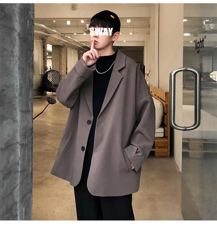 Blazer masculino luxo style britannique hommes loisirs à la mode ample costume vestes mâle luxe veste Streetwear Simple coréen costume-tops