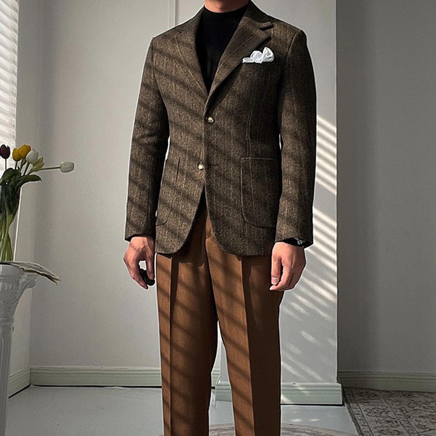 Veste de costume décontractée à simple boutonnage