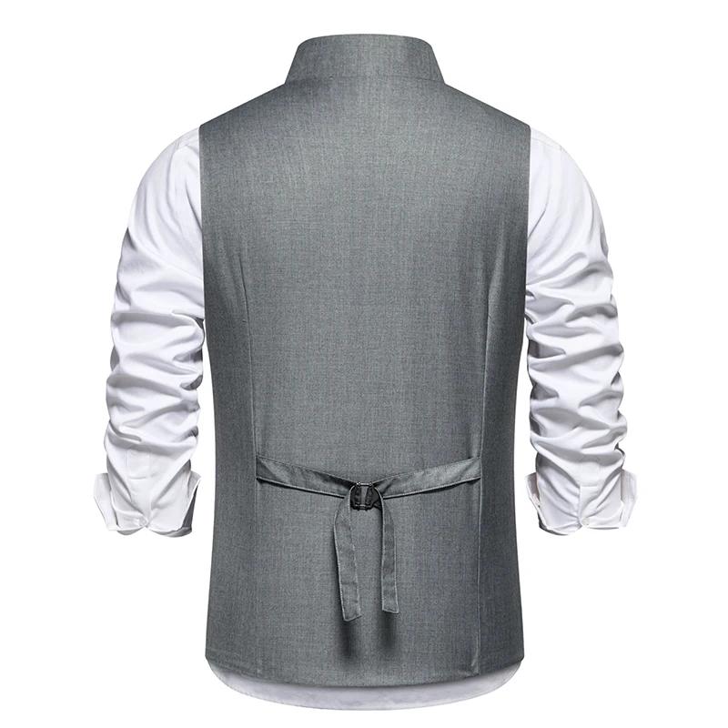 Gilet de mariage et de fête pour hommes avec patte avant diagonale et fermeture à bouton unique