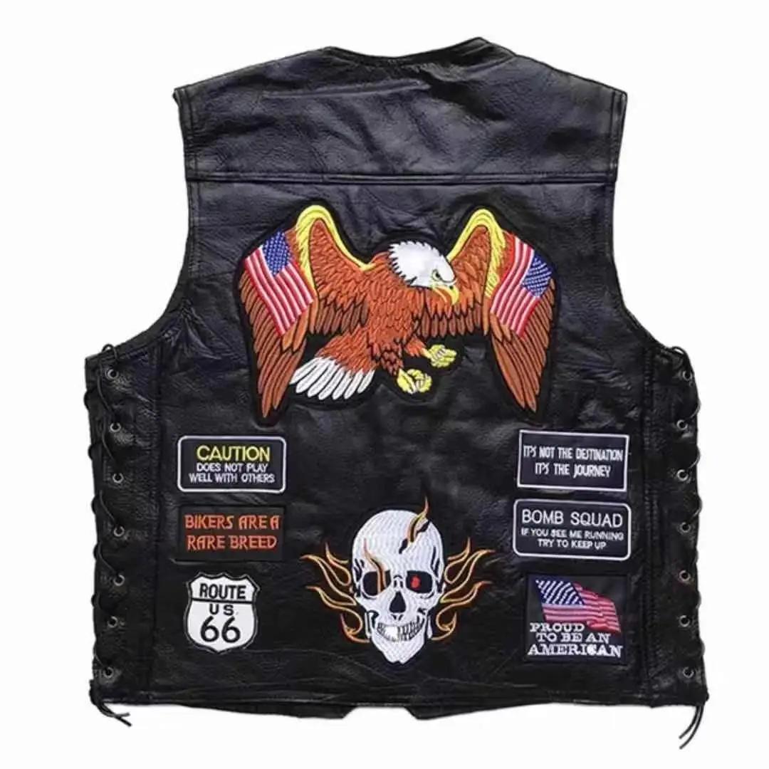 Gilet de motard en cuir pour hommes