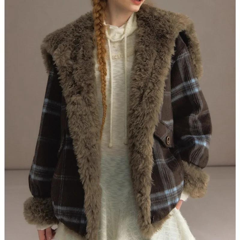 Academy – veste à carreaux à col bleu marine