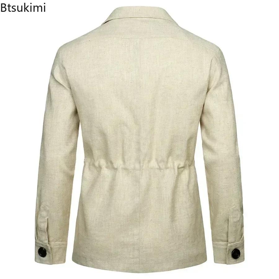 Vestes Safari en lin pour hommes