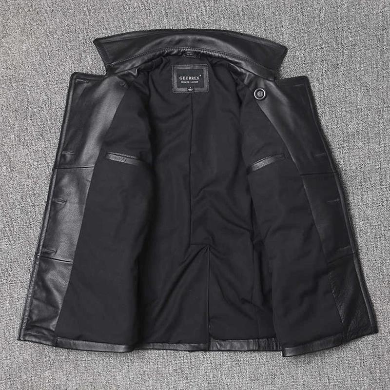 Veste en cuir véritable pour homme