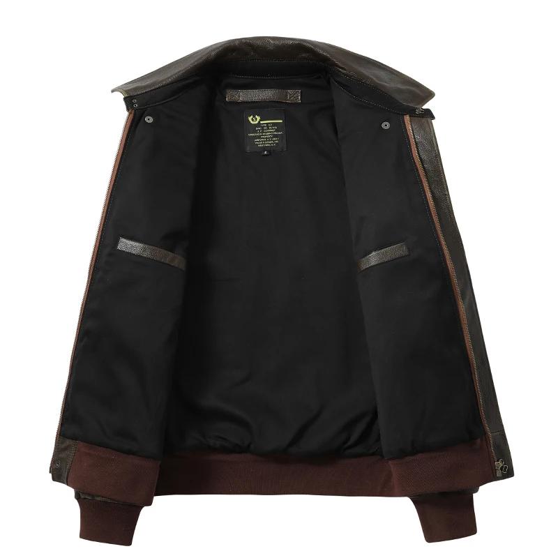Veste en cuir Olive Vintage pour hommes
