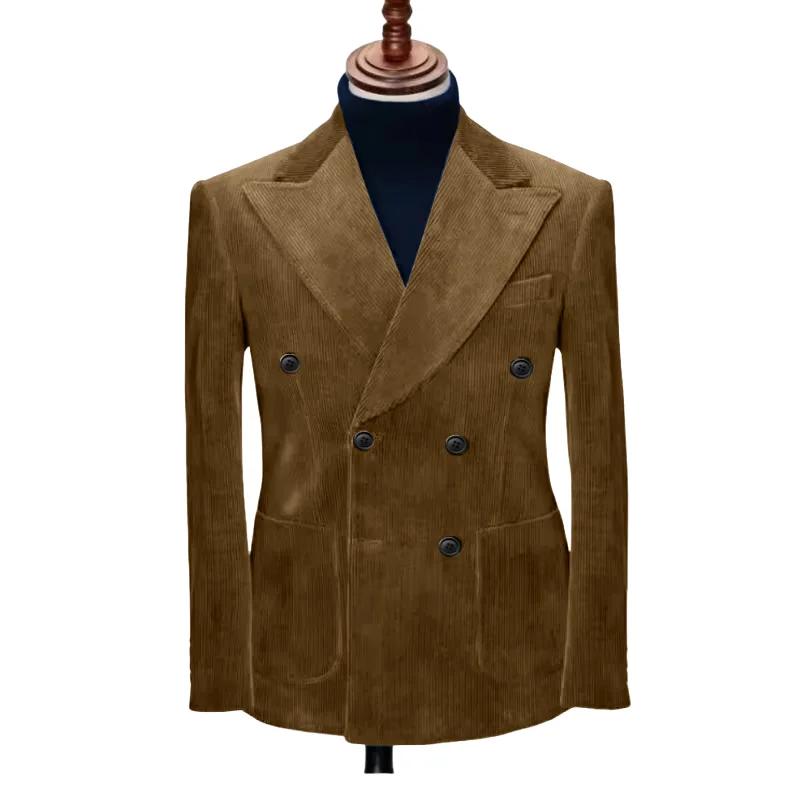 Costume Double boutonnage en velours côtelé pour hommes