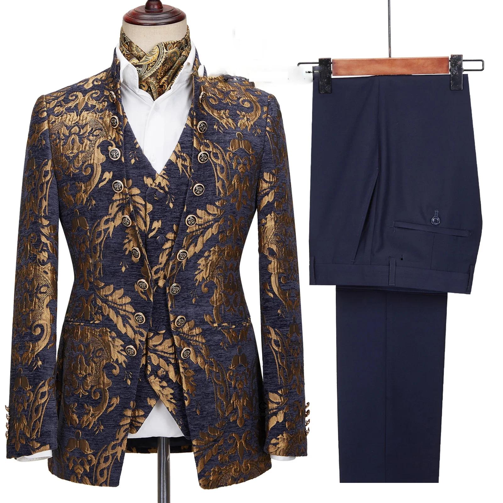 Costumes floraux dorés pour hommes