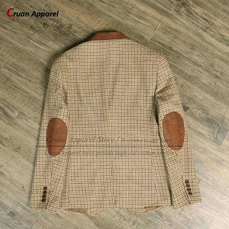 Ensemble blazer à carreaux pour hommes