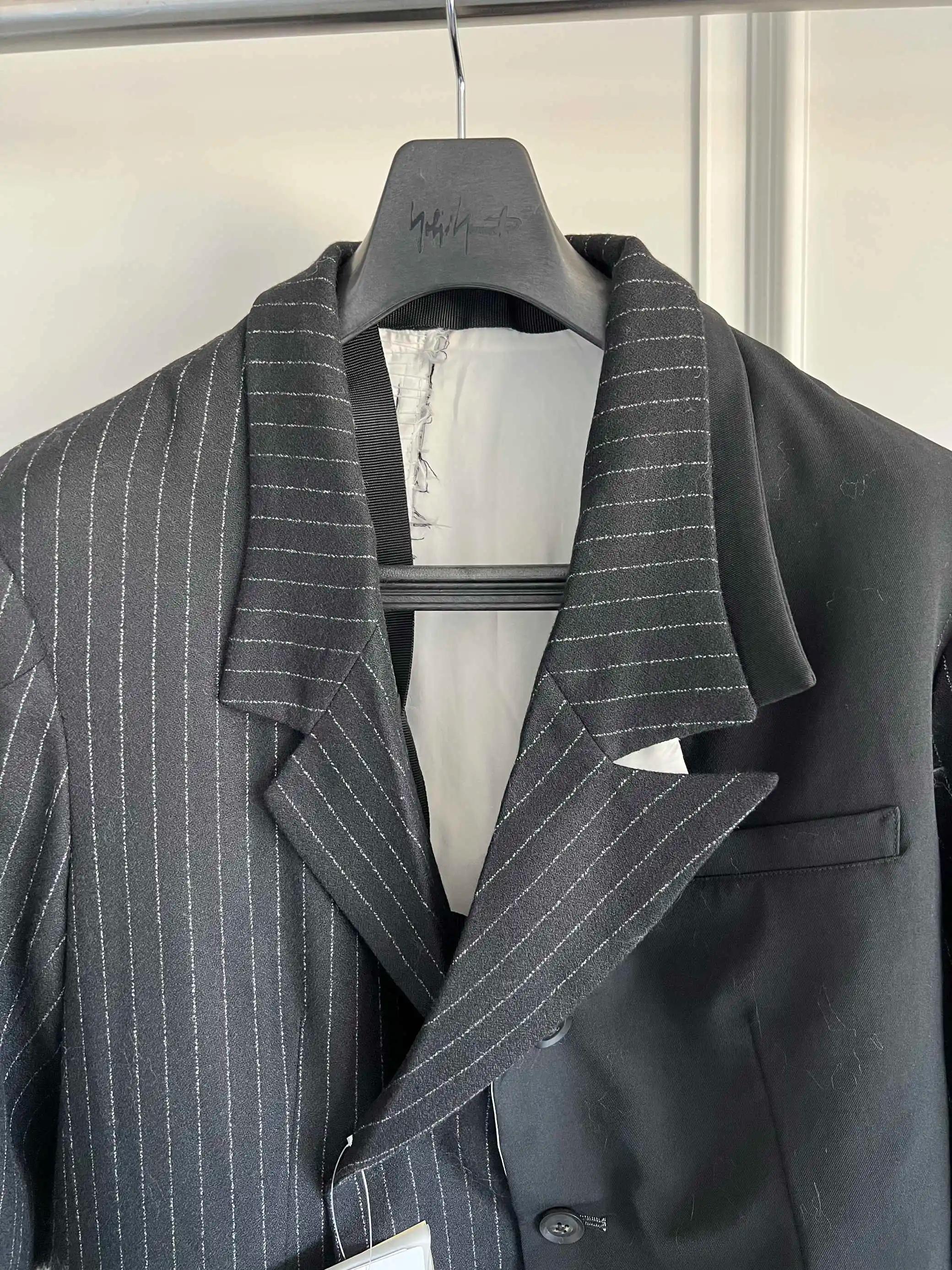 Veste de costume en laine patchwork