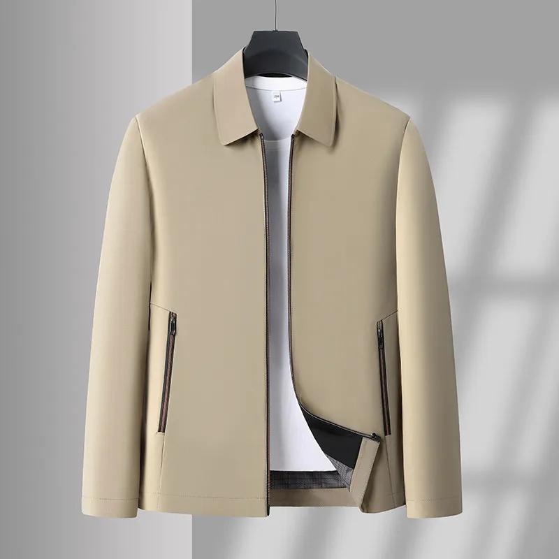 Veste noire à manches longues pour homme 2026 avec col rabattable