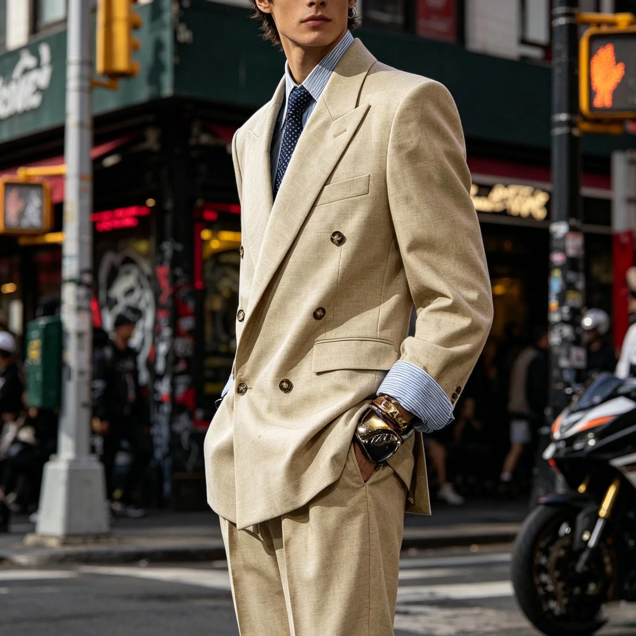 Ensemble de costume en lin pour homme
