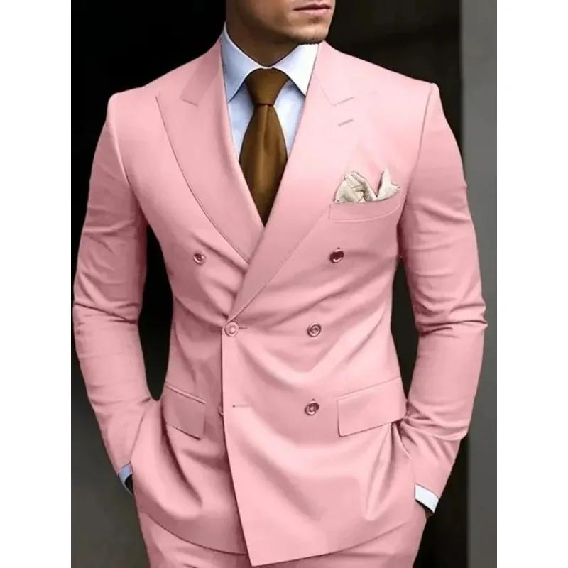 Costumes pour hommes à Double boutonnage vert sauge