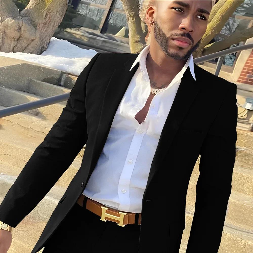 Blazer bleu marine imbibé pour hommes