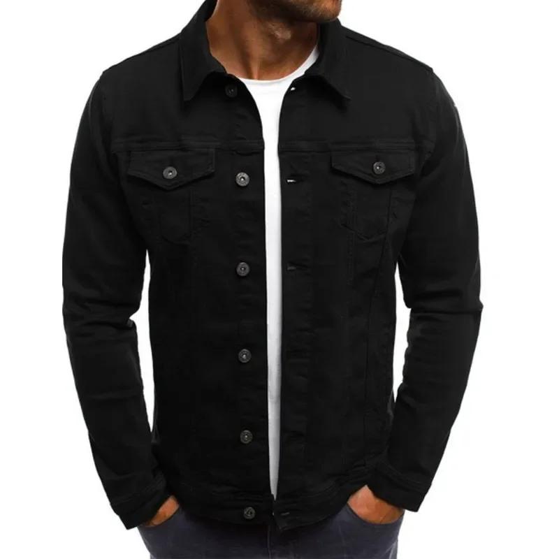 Veste en jean pour hommes M-4XL automne Vêtements Vestes de mode Solide document Business Casual Multi-poches Manches longues Top Streetwear
