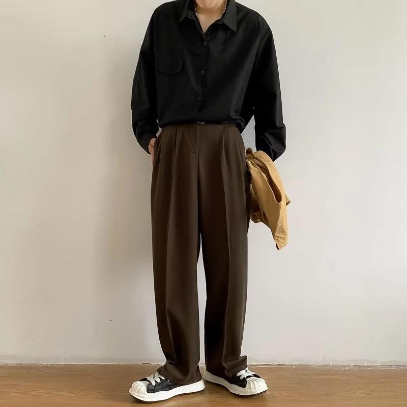 Pantalon de costume marron noir pour hommes