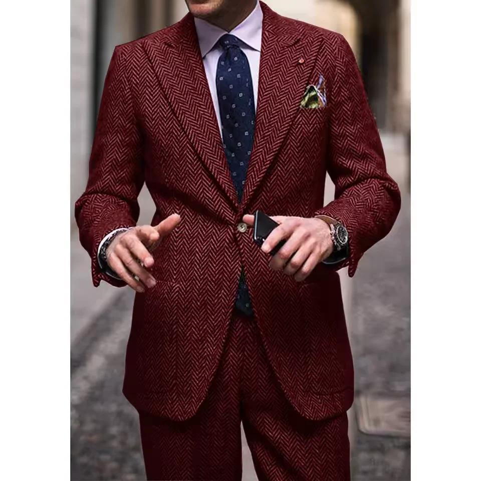 Costume deux pièces à chevrons pour hommes