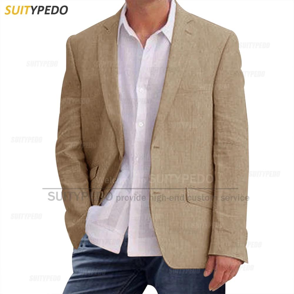 Blazers en lin bleu pour hommes
