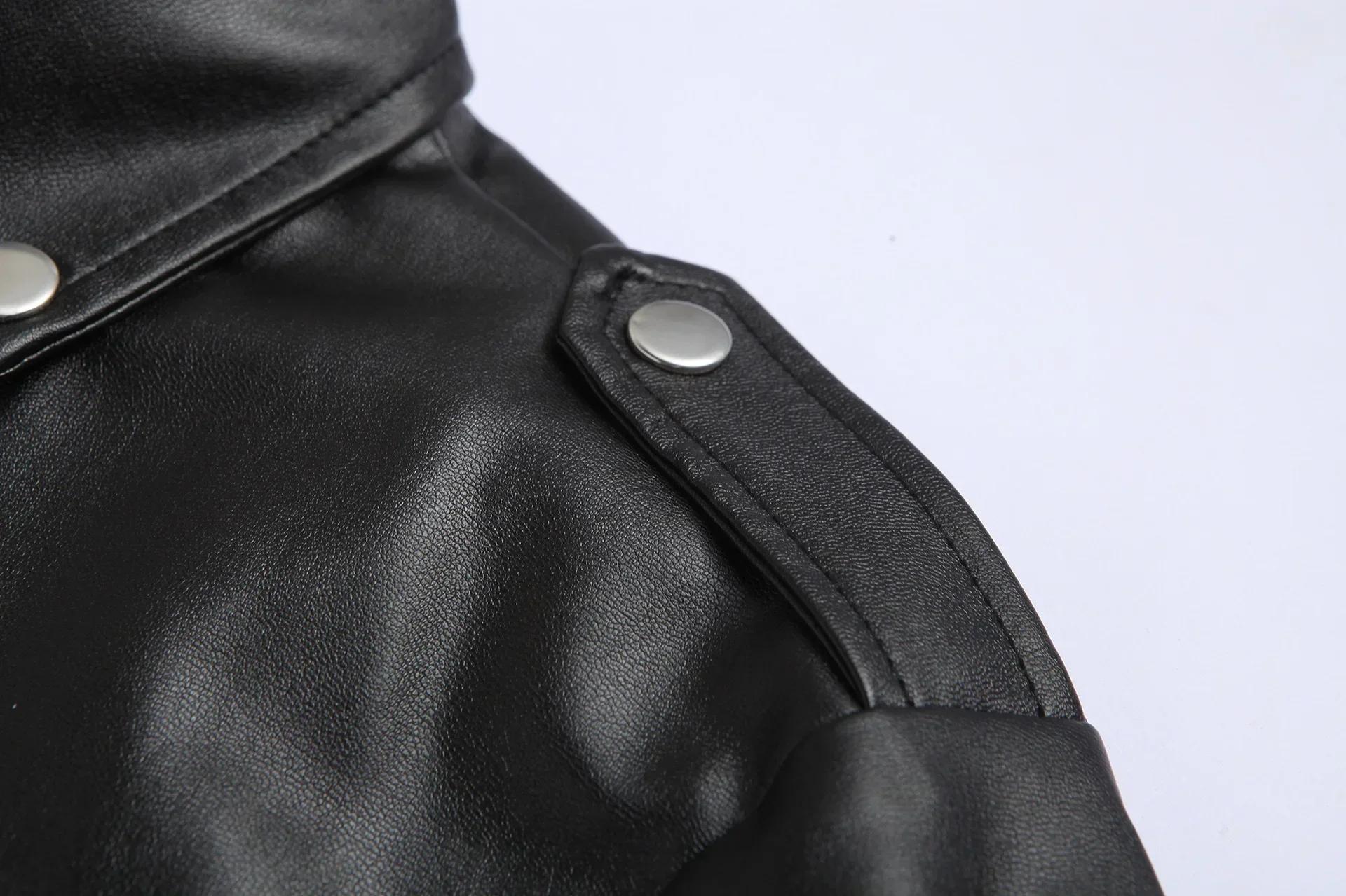 Veste en cuir PU pour homme 2026