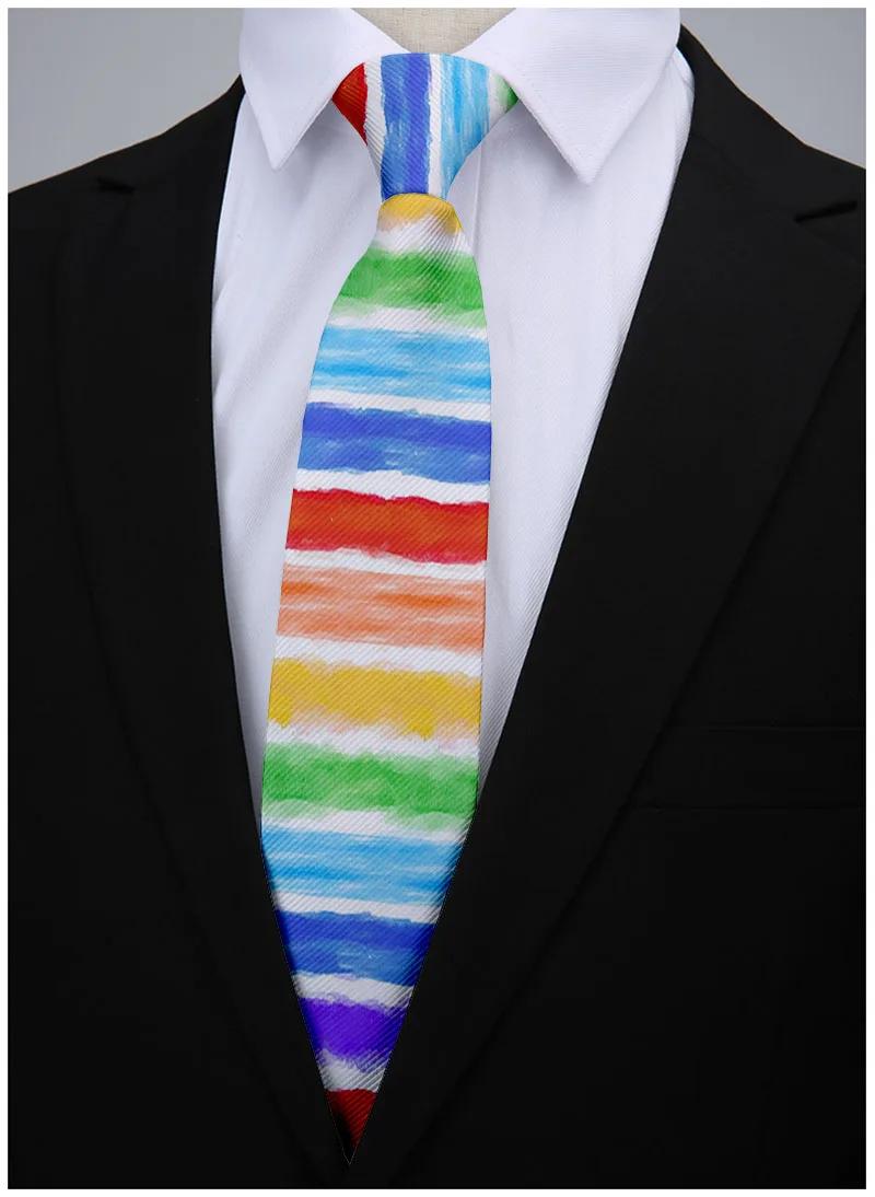 Cravate rayée colorée pour hommes