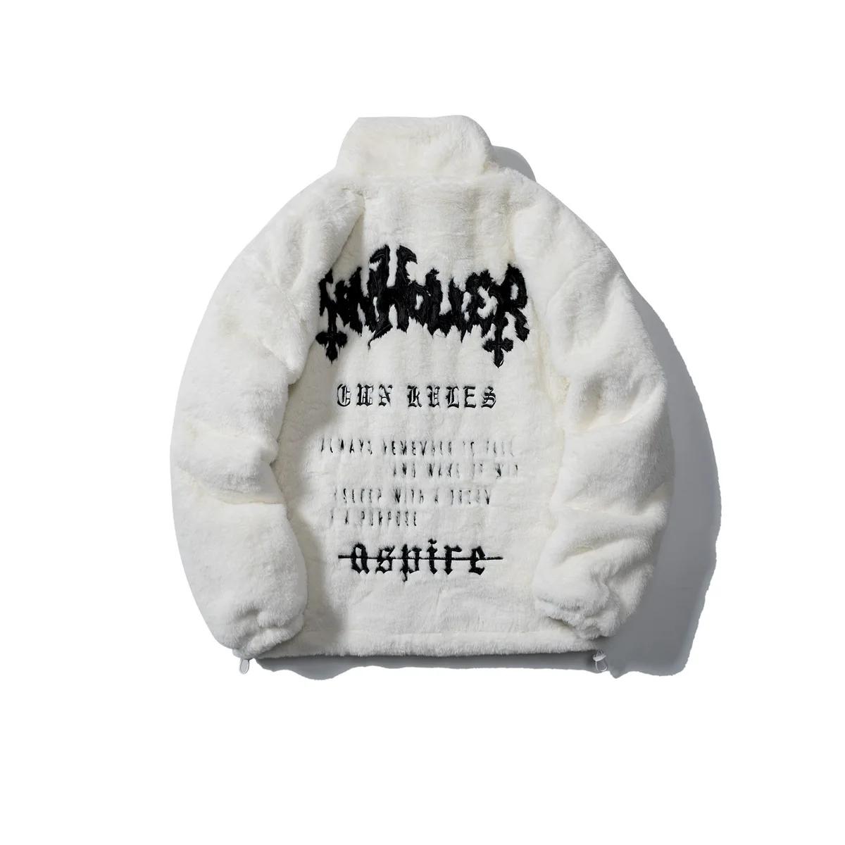 Manteau chaud brodé lettre Smile pour homme