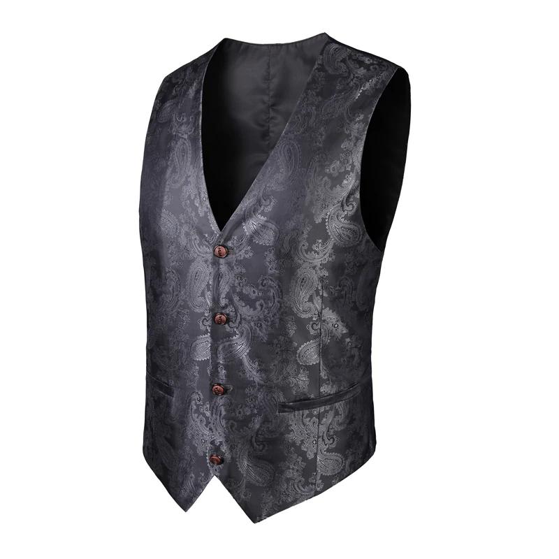 Gilet noir Jacquard à col en v pour hommes