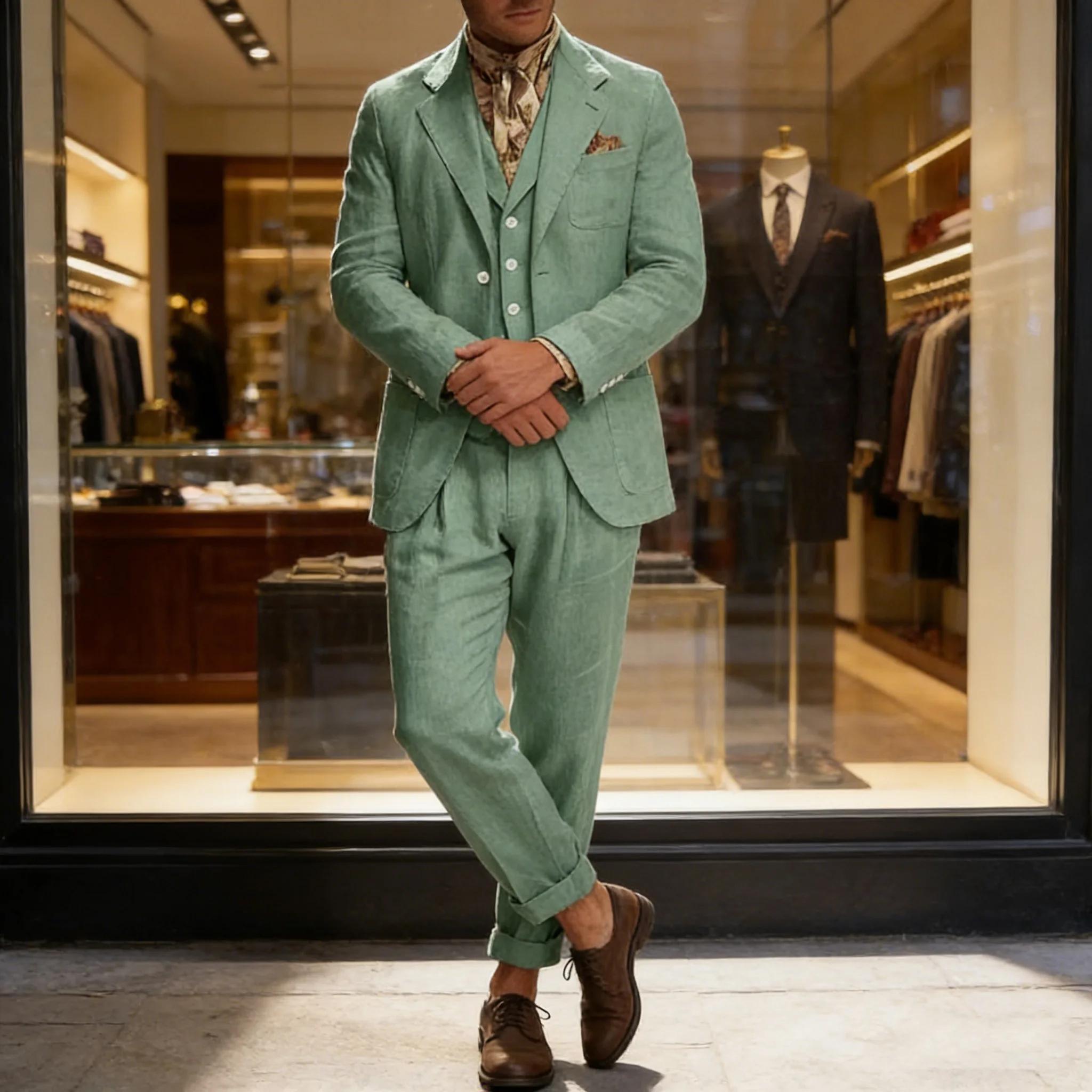 Costume en lin de luxe pour homme