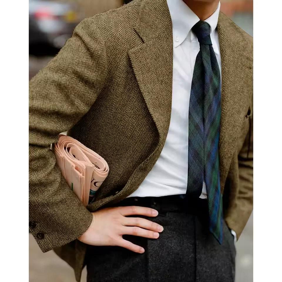 Veste de costume à chevrons pour hommes