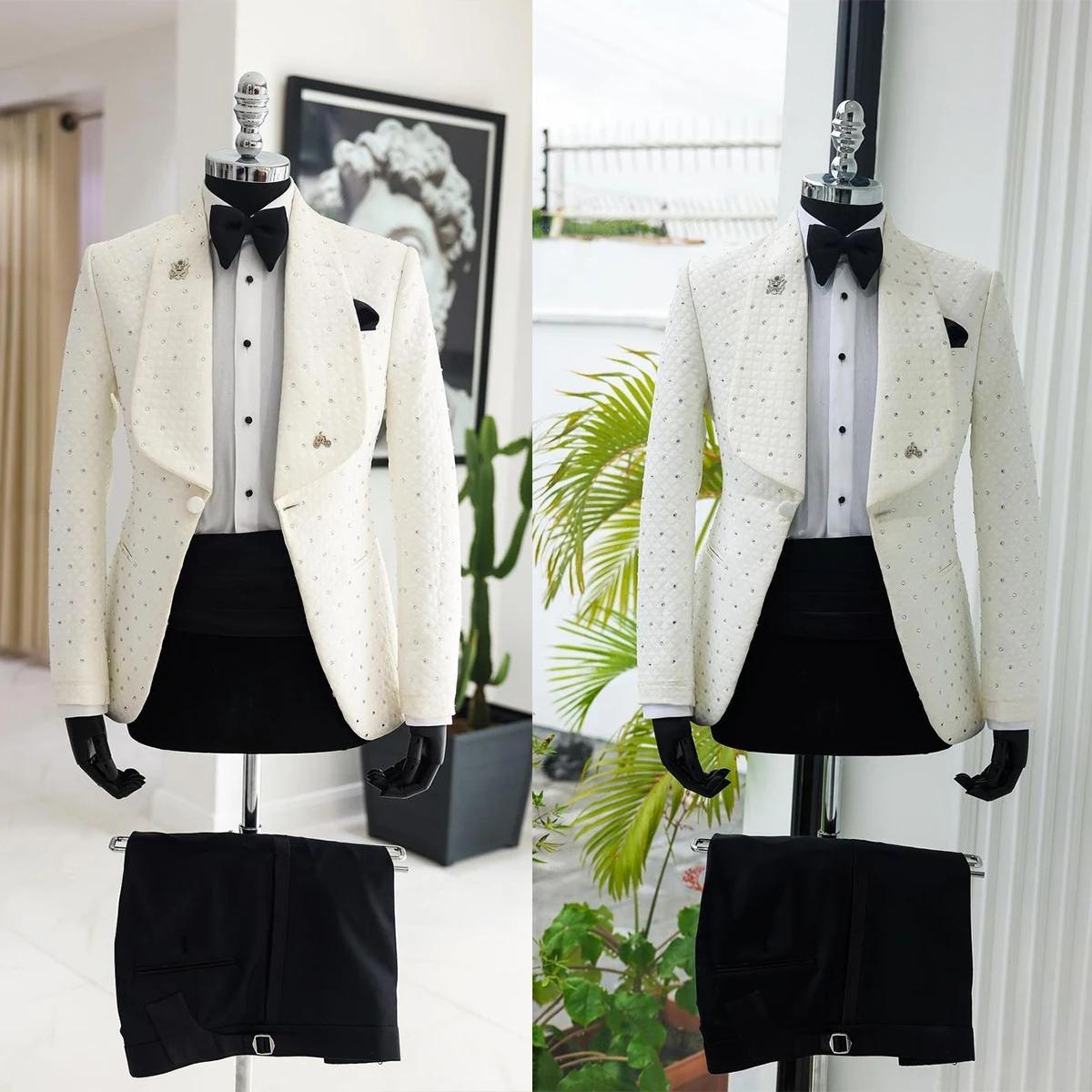 Blazer blanc imbibé pour homme