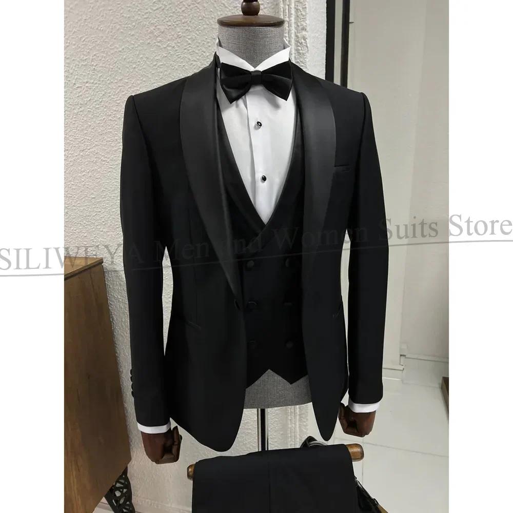 Costumes Noirs 3 Pièces pour Homme