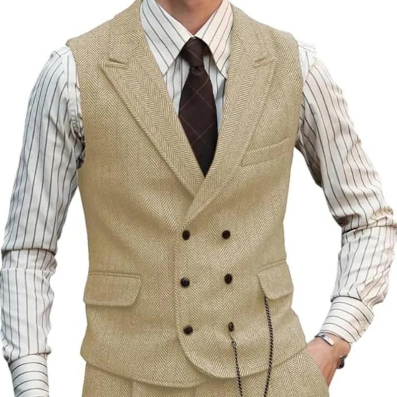 Gilet d'affaires en cuir suédé pour homme