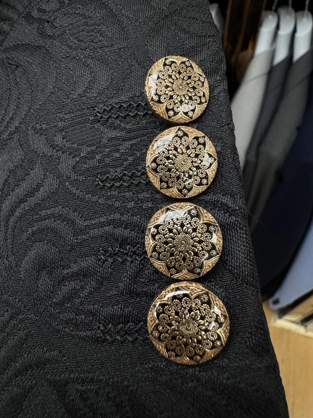 Ensemble de costume entièrement jacquard noir