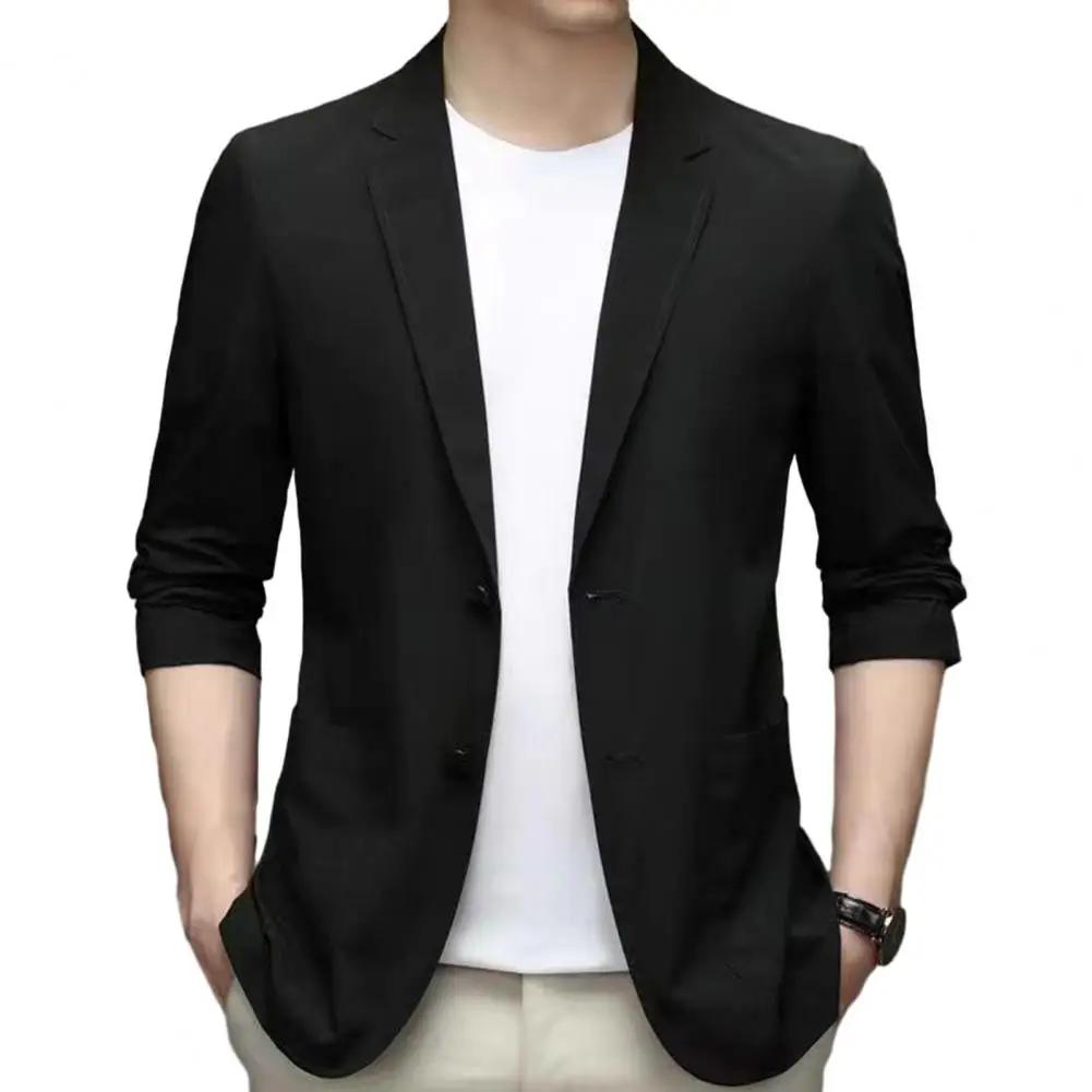 Manteau de costume à revers de couleur unie