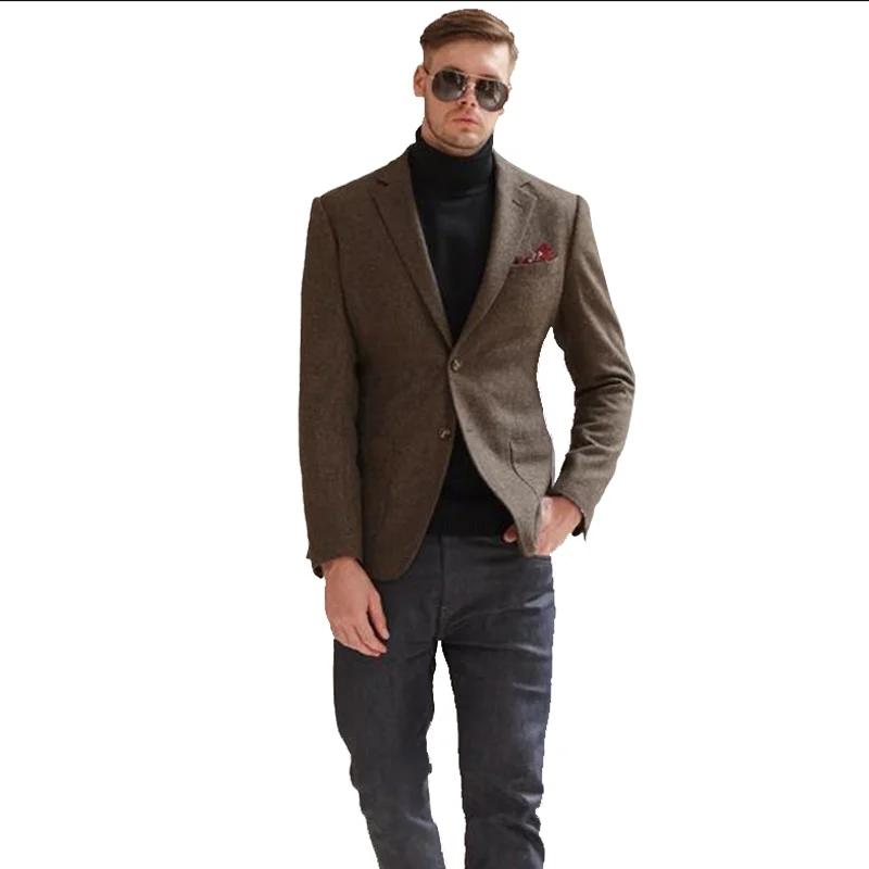 Costume en laine grossière rétro épais pour hommes