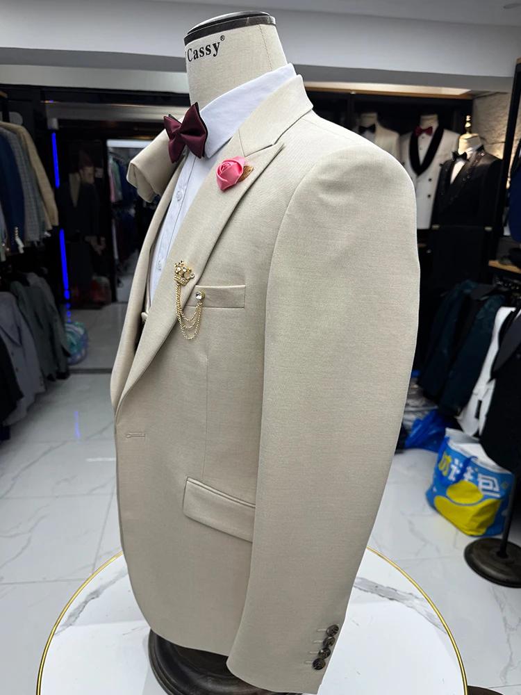Ensemble de costume élégant décontracté 3 pièces pour homme
