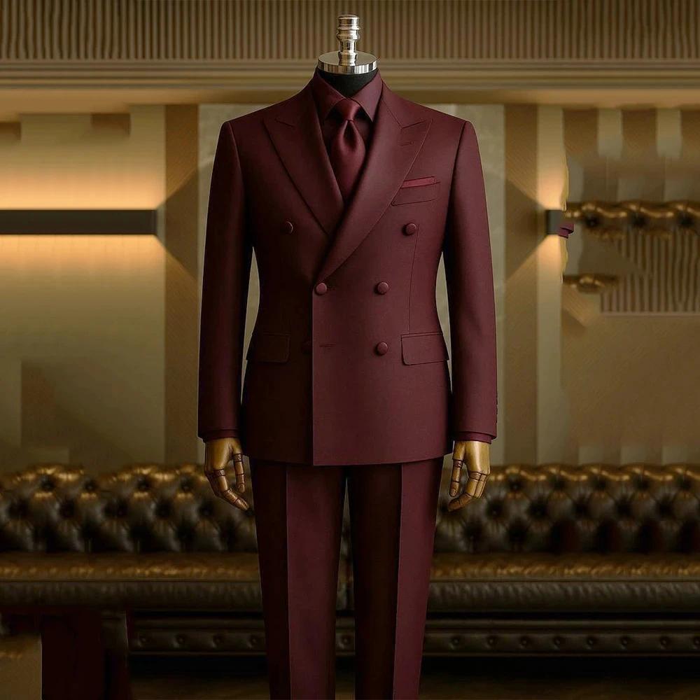 Costumes bordeaux pour hommes