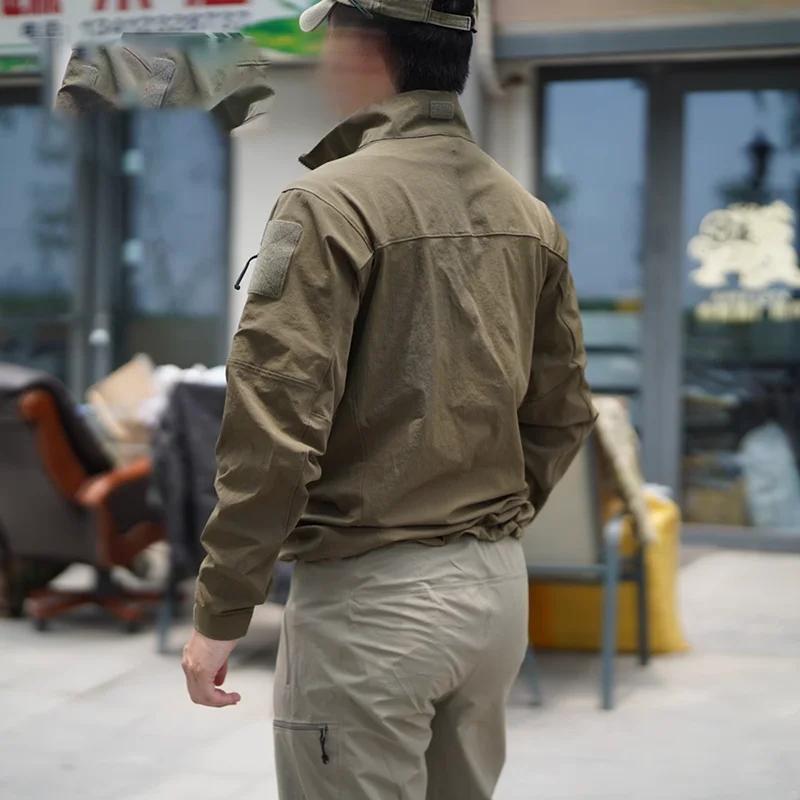 Veste tactique verte crocodile en nylon à peau d'orange