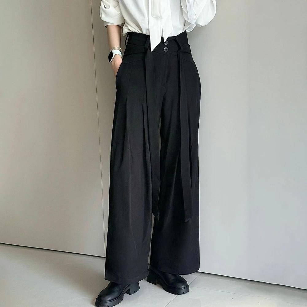Pantalon de costume avec ruban de couleur unie pour hommes