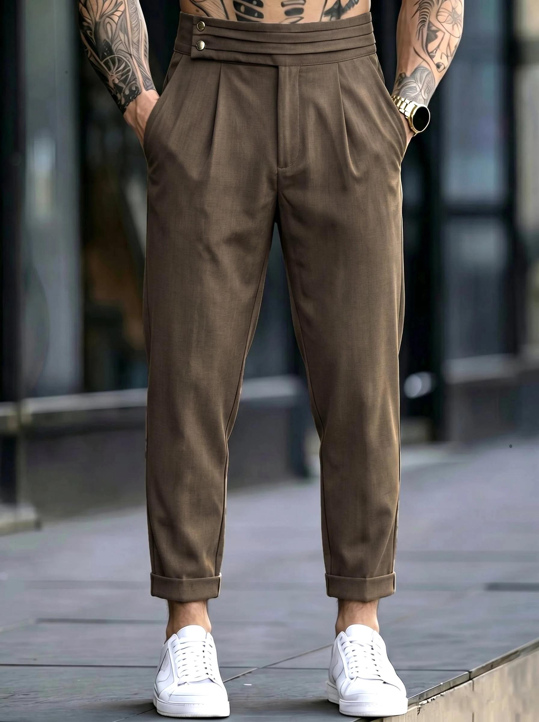 Pantalon de costume fluide de luxe pour homme