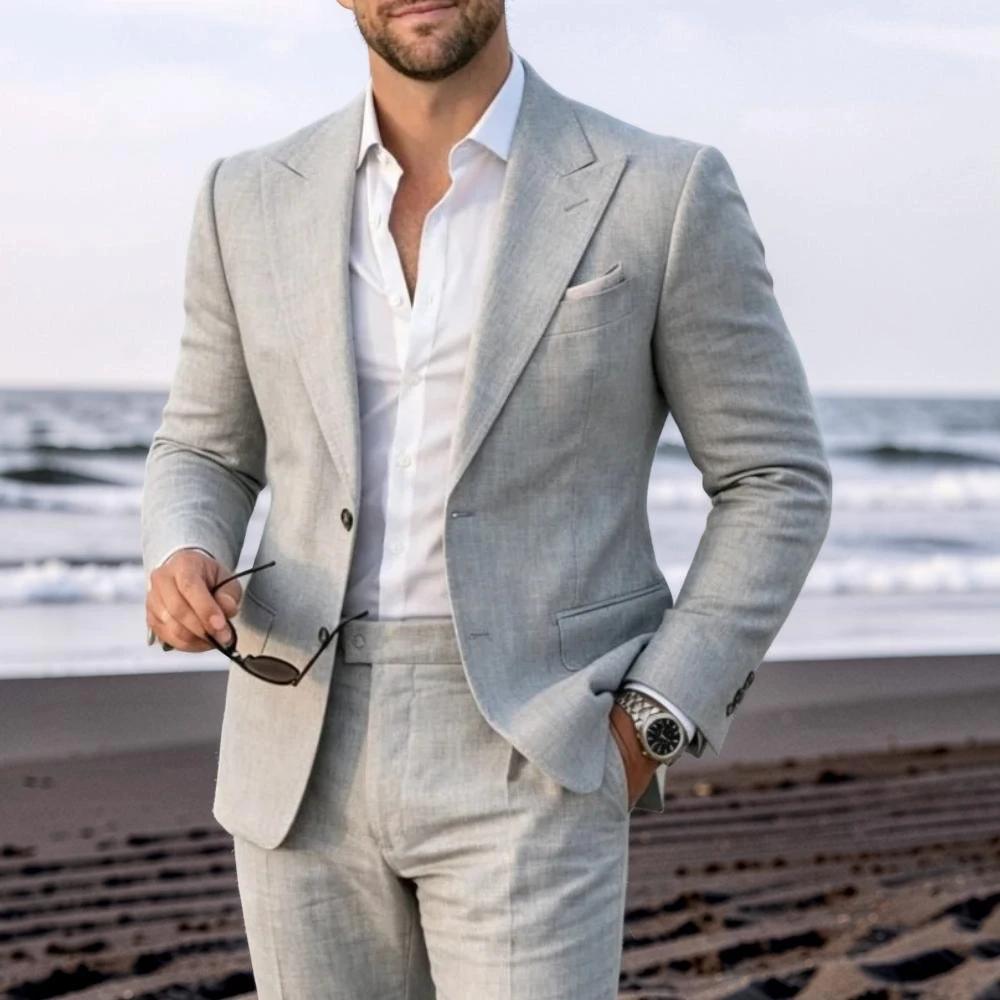 Costume d'été en lin pour homme