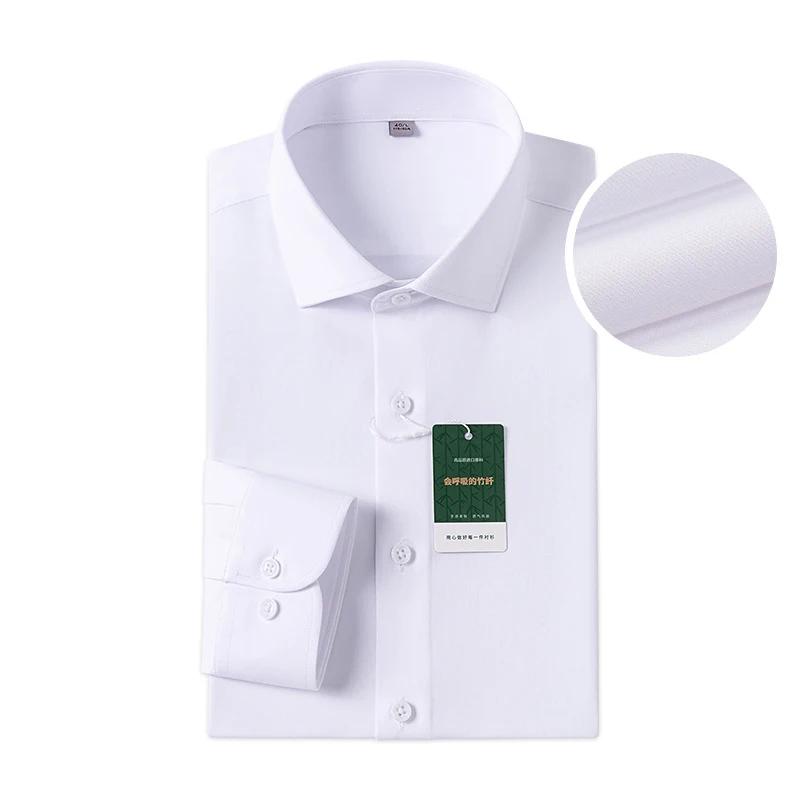 Windsor col manchette régulière robe chemise mode hommes à manches longues de luxe affaires chemises formelles solide facile d'entretien décontracté Social