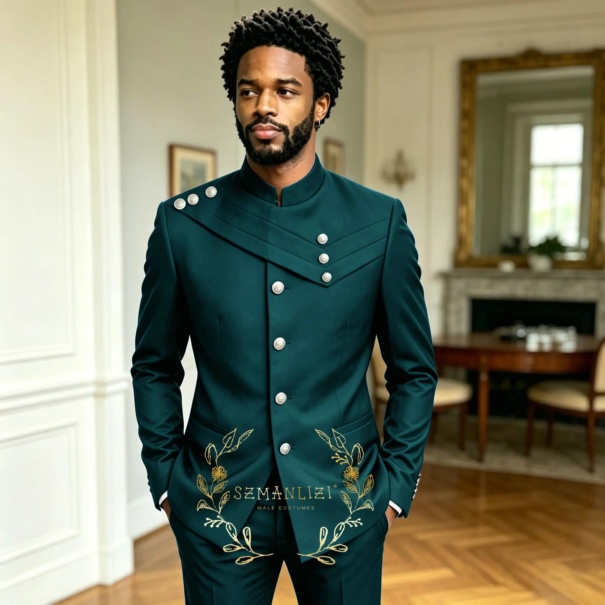 Costume vert foncé pour homme