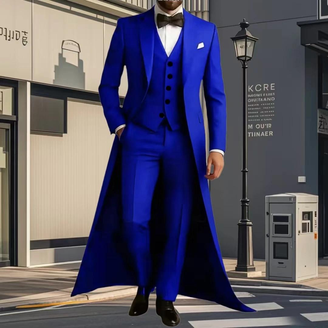 Costume Homme 3 Pièces de Mariage et Cérémonie : Veste Longue