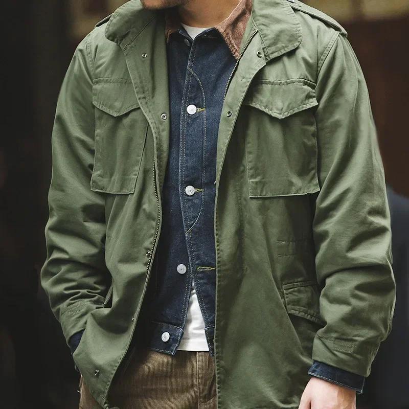 Veste rétro européenne et américaine pour hommes. Coupe-vent de loisirs avec plusieurs poches