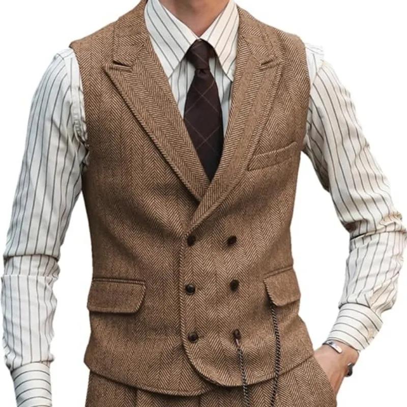 Gilet d'affaires en cuir suédé pour homme