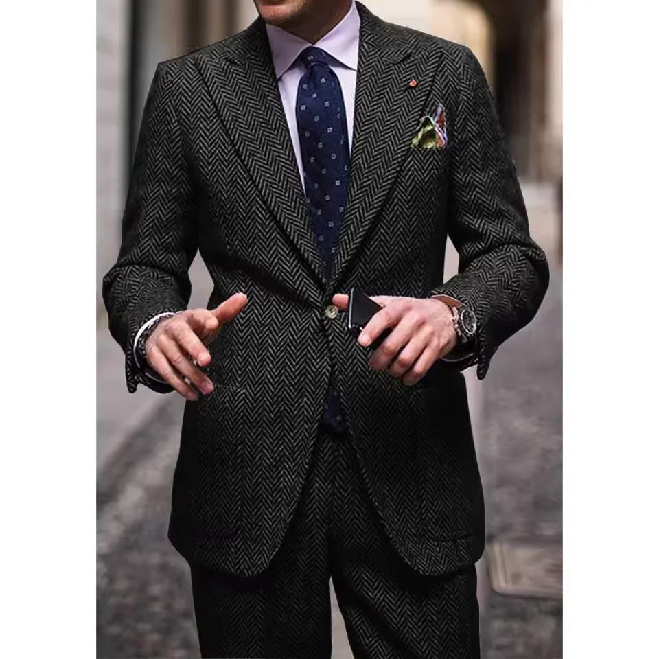 Costume deux pièces à chevrons pour hommes