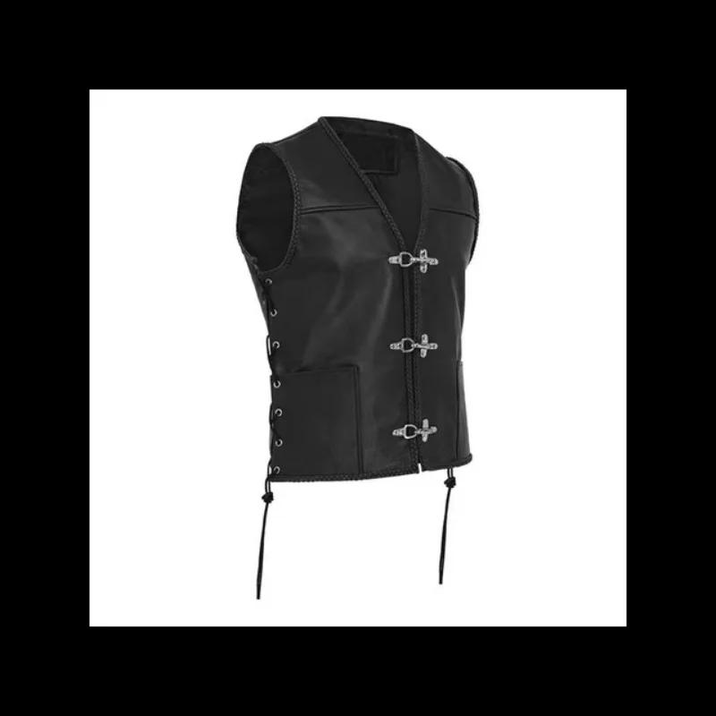 Gilet en cuir Vintage pour hommes