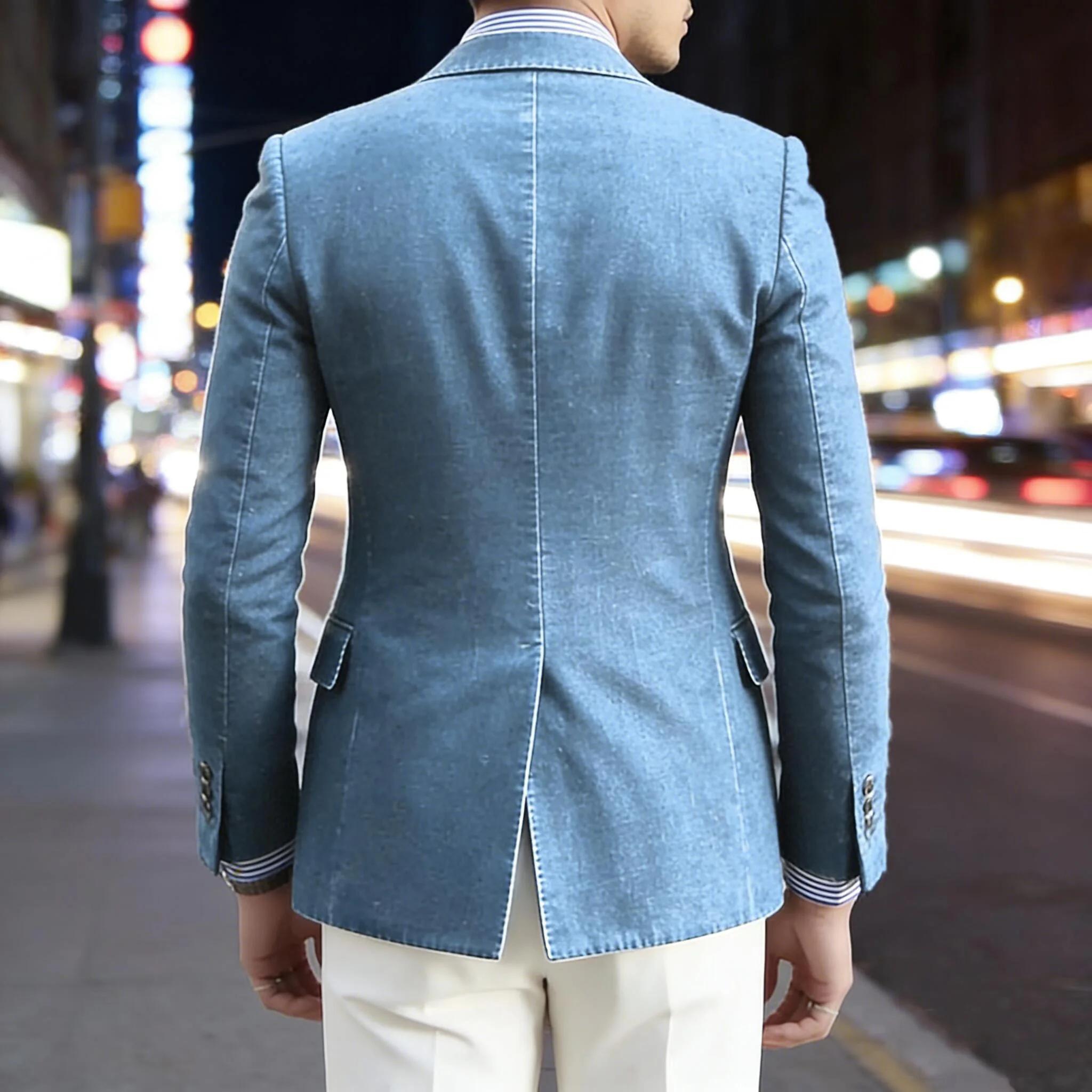 Blazer en jean rétro pour homme